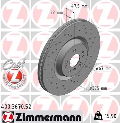 ZIMMERMANN 400.3670.52 Brake Disc