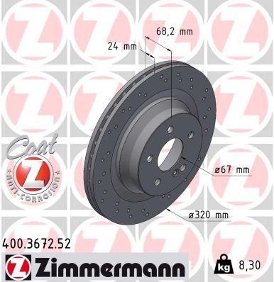 Brake Disc ZIMMERMANN 400.3672.52