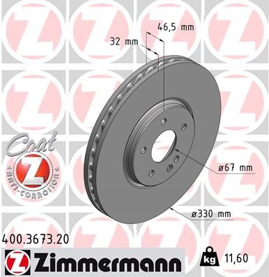 ZIMMERMANN 400.3673.20 Brake Disc