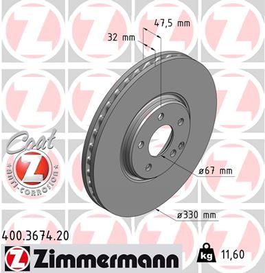 Brake Disc ZIMMERMANN 400.3674.20