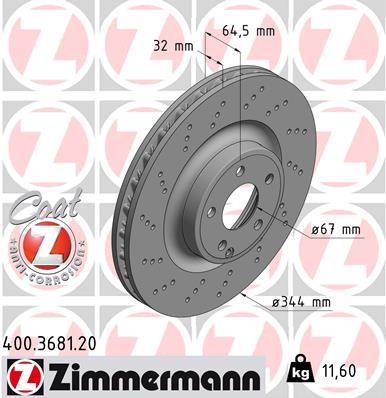 Brake Disc ZIMMERMANN 400.3681.20