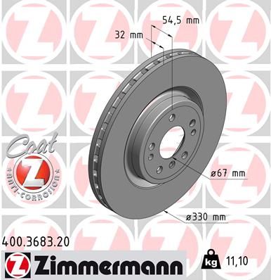 ZIMMERMANN 400.3683.20 Brake Disc