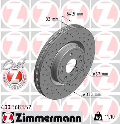 ZIMMERMANN 400.3683.52 Brake Disc