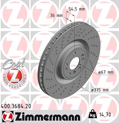 Brake Disc ZIMMERMANN 400.3684.20
