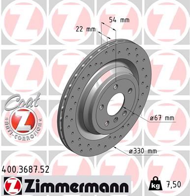 ZIMMERMANN 400.3687.52 Brake Disc