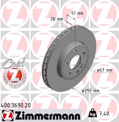 Brake Disc ZIMMERMANN 400.3690.20