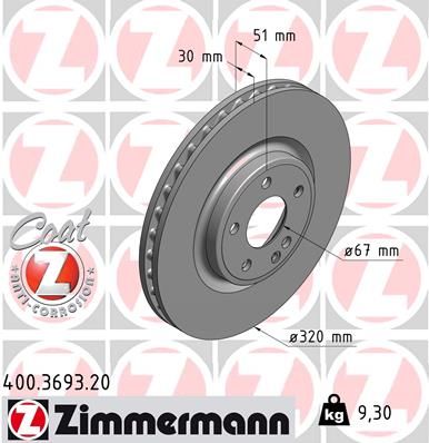 Brake Disc ZIMMERMANN 400.3693.20