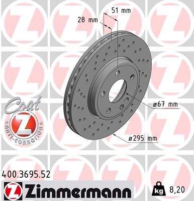 Brake Disc ZIMMERMANN 400.3695.52