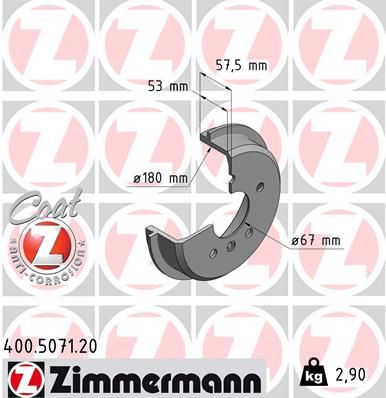 ZIMMERMANN 400.5071.20 Brake Drum