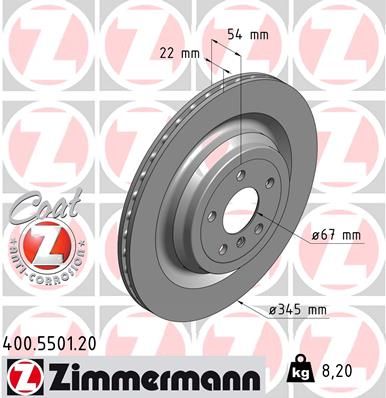 Brake Disc ZIMMERMANN 400.5501.20