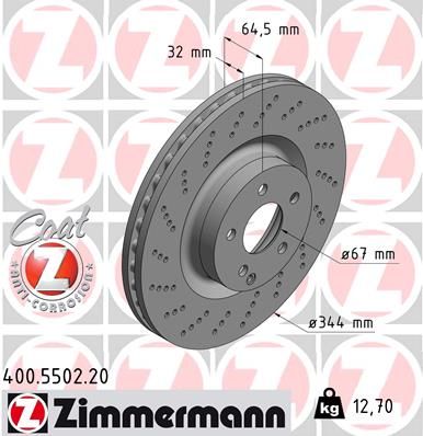 Brake Disc ZIMMERMANN 400.5502.20