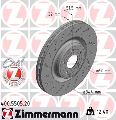 Brake Disc ZIMMERMANN 400.5505.20