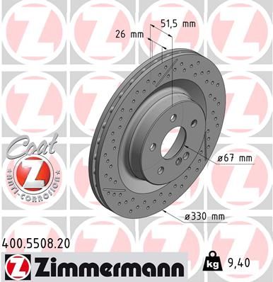 Brake Disc ZIMMERMANN 400.5508.20