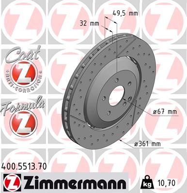 Brake Disc ZIMMERMANN 400.5513.70