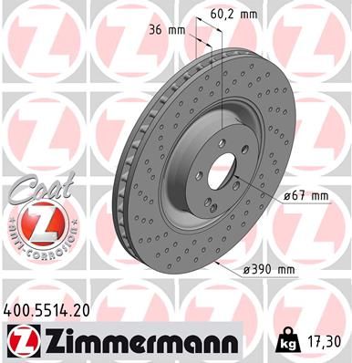 Brake Disc ZIMMERMANN 400.5514.20