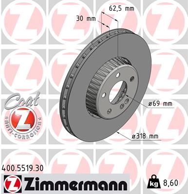 Brake Disc ZIMMERMANN 400.5519.30