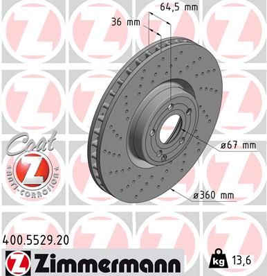 Brake Disc ZIMMERMANN 400.5529.20