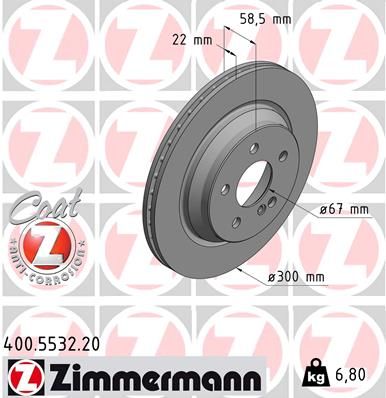 Brake Disc ZIMMERMANN 400.5532.20