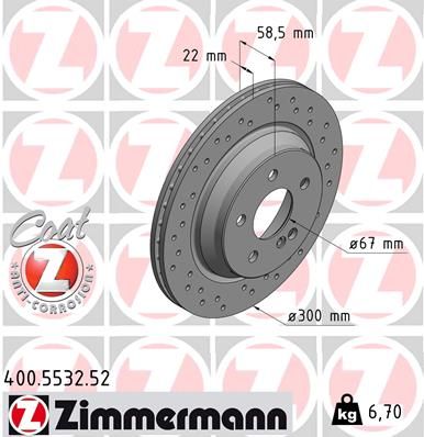 Brake Disc ZIMMERMANN 400.5532.52