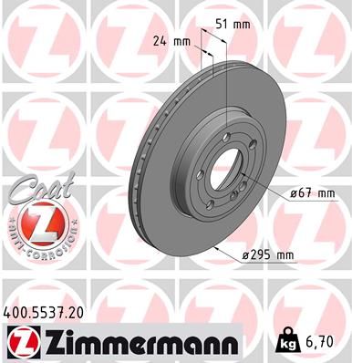 Brake Disc ZIMMERMANN 400.5537.20