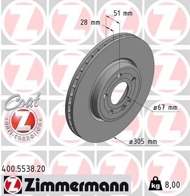 Brake Disc ZIMMERMANN 400.5538.20