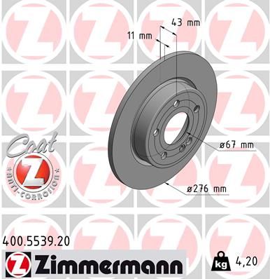 Brake Disc ZIMMERMANN 400.5539.20
