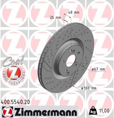 Brake Disc ZIMMERMANN 400.5540.20