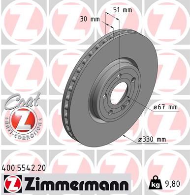 Brake Disc ZIMMERMANN 400.5542.20