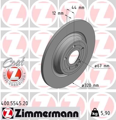 Brake Disc ZIMMERMANN 400.5545.20
