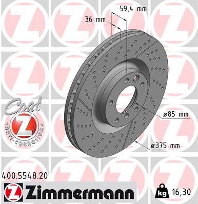 Brake Disc ZIMMERMANN 400.5548.20