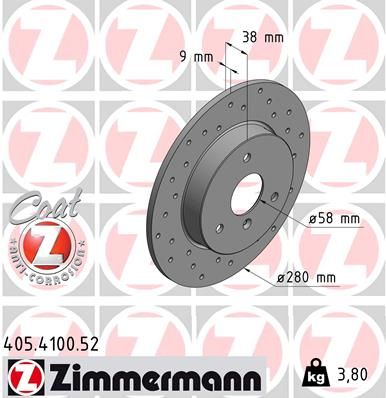 ZIMMERMANN 405.4100.52 Brake Disc