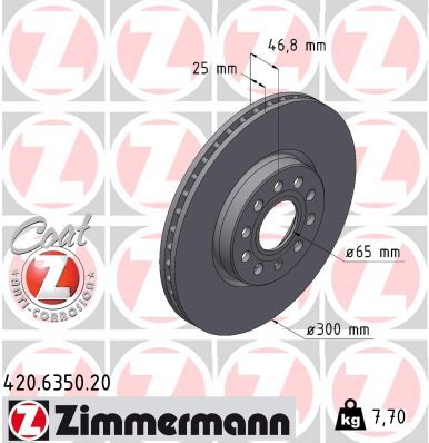 Brake Disc ZIMMERMANN 420.6350.20