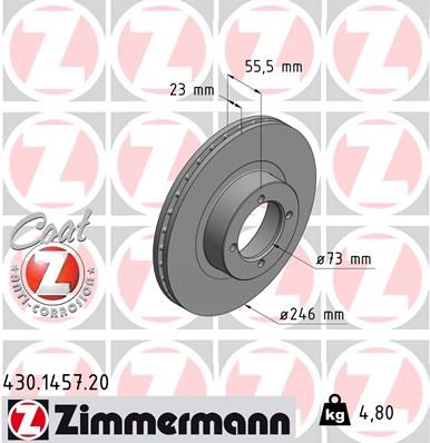 ZIMMERMANN 430.1457.20 Brake Disc