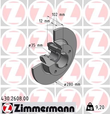 Brake Disc ZIMMERMANN 430.2608.00