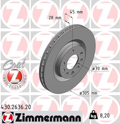 ZIMMERMANN 430.2636.20 Brake Disc