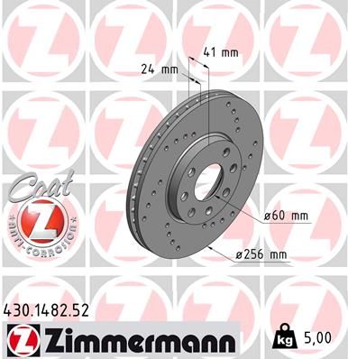 Brake Disc ZIMMERMANN 430.1482.52