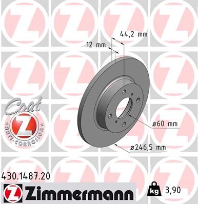 ZIMMERMANN 430.1487.20 Brake Disc