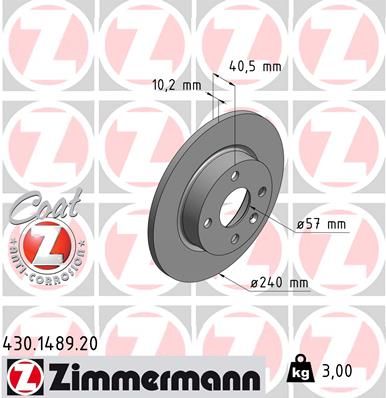 Brake Disc ZIMMERMANN 430.1489.20