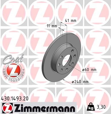 ZIMMERMANN 430.1493.20 Brake Disc