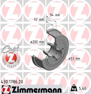 ZIMMERMANN 430.1786.20 Brake Drum