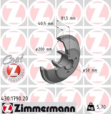 ZIMMERMANN 430.1790.20 Brake Drum