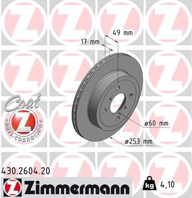 Brake Disc ZIMMERMANN 430.2604.20
