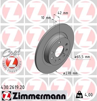 ZIMMERMANN 430.2619.20 Brake Disc