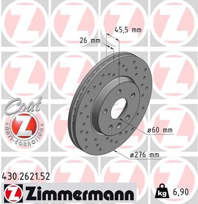 ZIMMERMANN 430.2621.52 Brake Disc