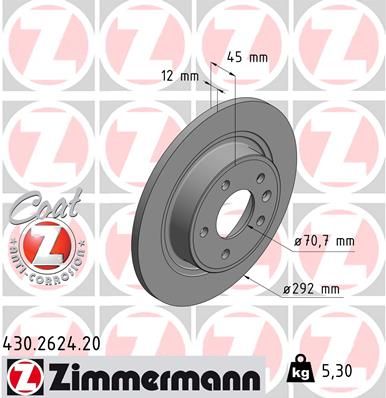 Brake Disc ZIMMERMANN 430.2624.20