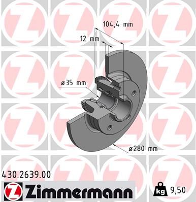 Brake Disc ZIMMERMANN 430.2639.00