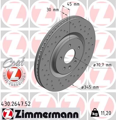 ZIMMERMANN 430.2647.52 Brake Disc