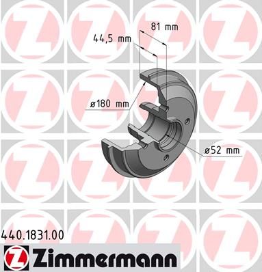 Brake Drum ZIMMERMANN 440.1831.00