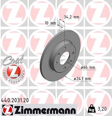 Brake Disc ZIMMERMANN 440.2031.20