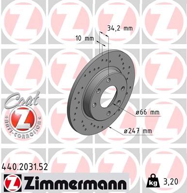 ZIMMERMANN 440.2031.52 Brake Disc